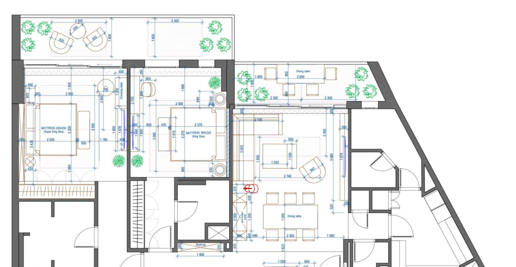 Supplied apartment layout — Mamsha Al Saadiyat two-bedroom elevated sea-view residence