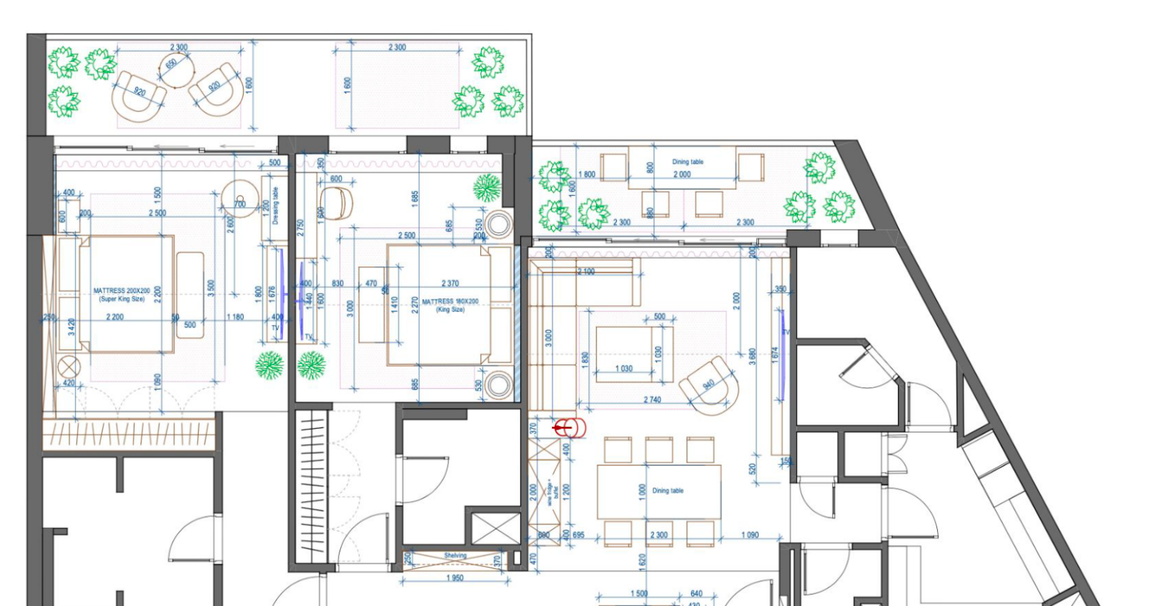 Supplied apartment layout — Mamsha Al Saadiyat two-bedroom sea-view apartment